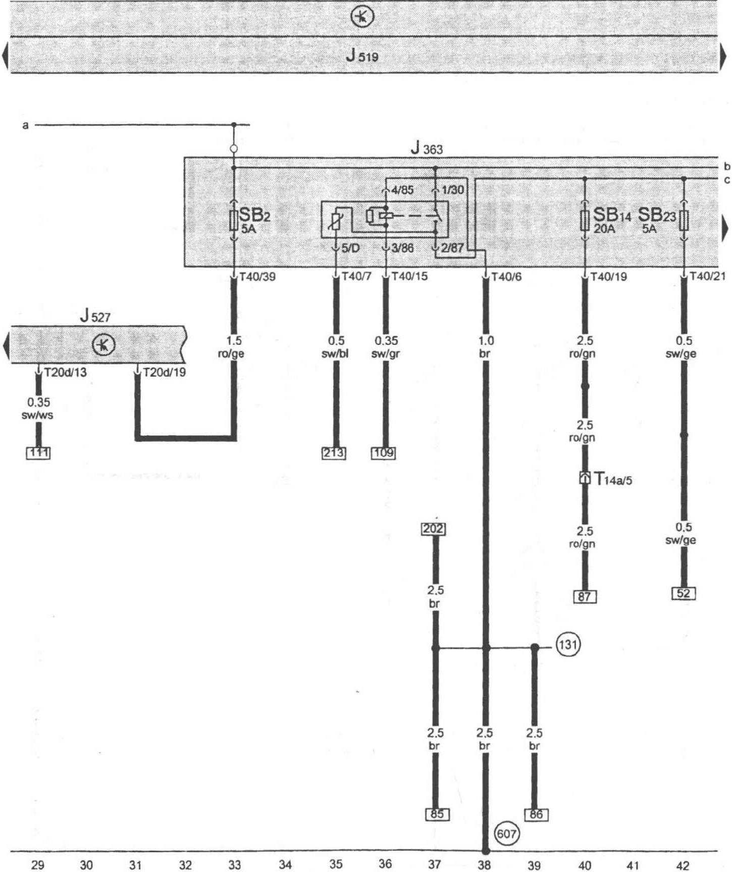 图1-1-5 Simos控制单元供电继电器、转向柱电子装置控制单元